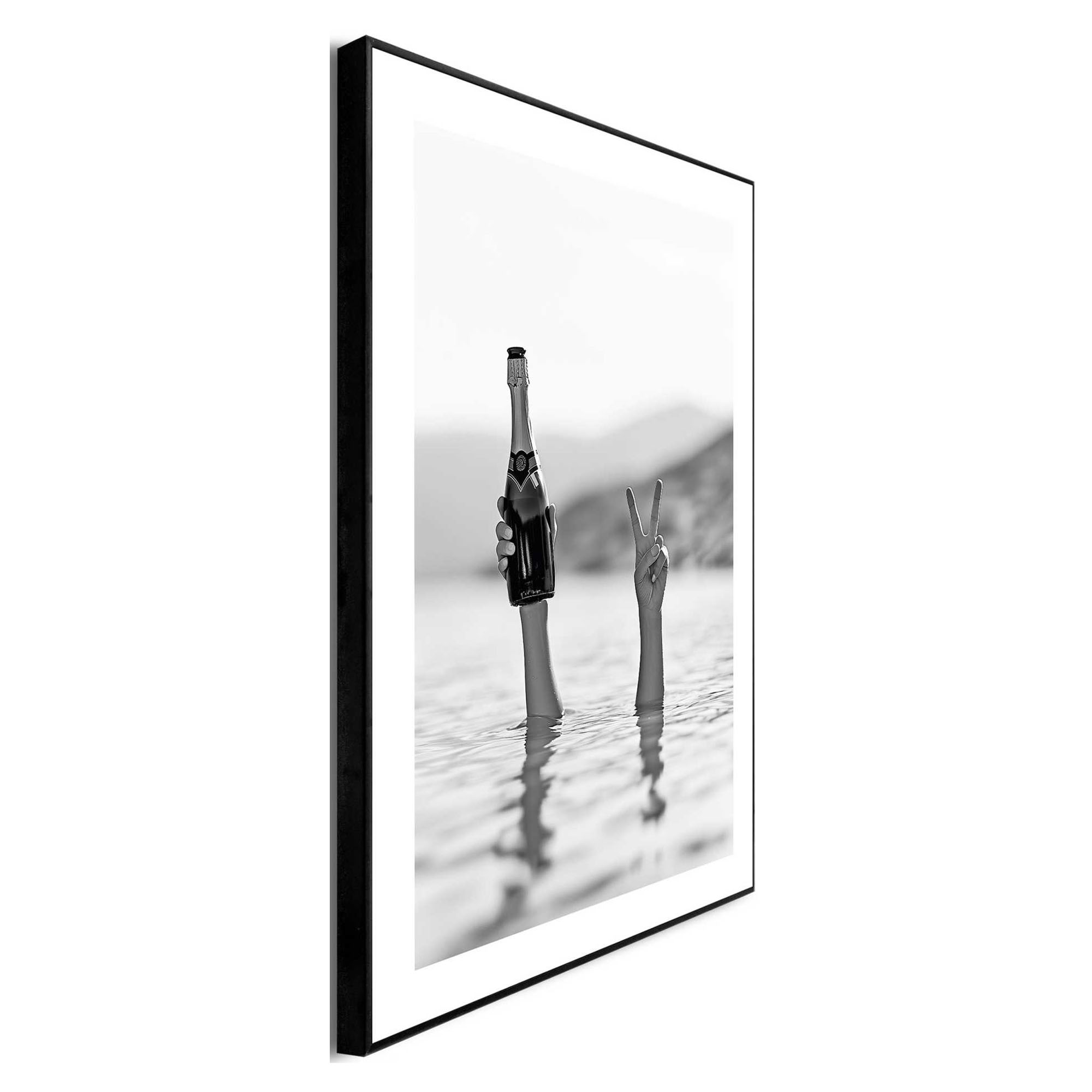 Seitliche Schrägansicht des Wandbilds „Sea Cheers“, 30 × 40 cm; Profil, Kante und Tiefe des Bildes sind erkennbar.