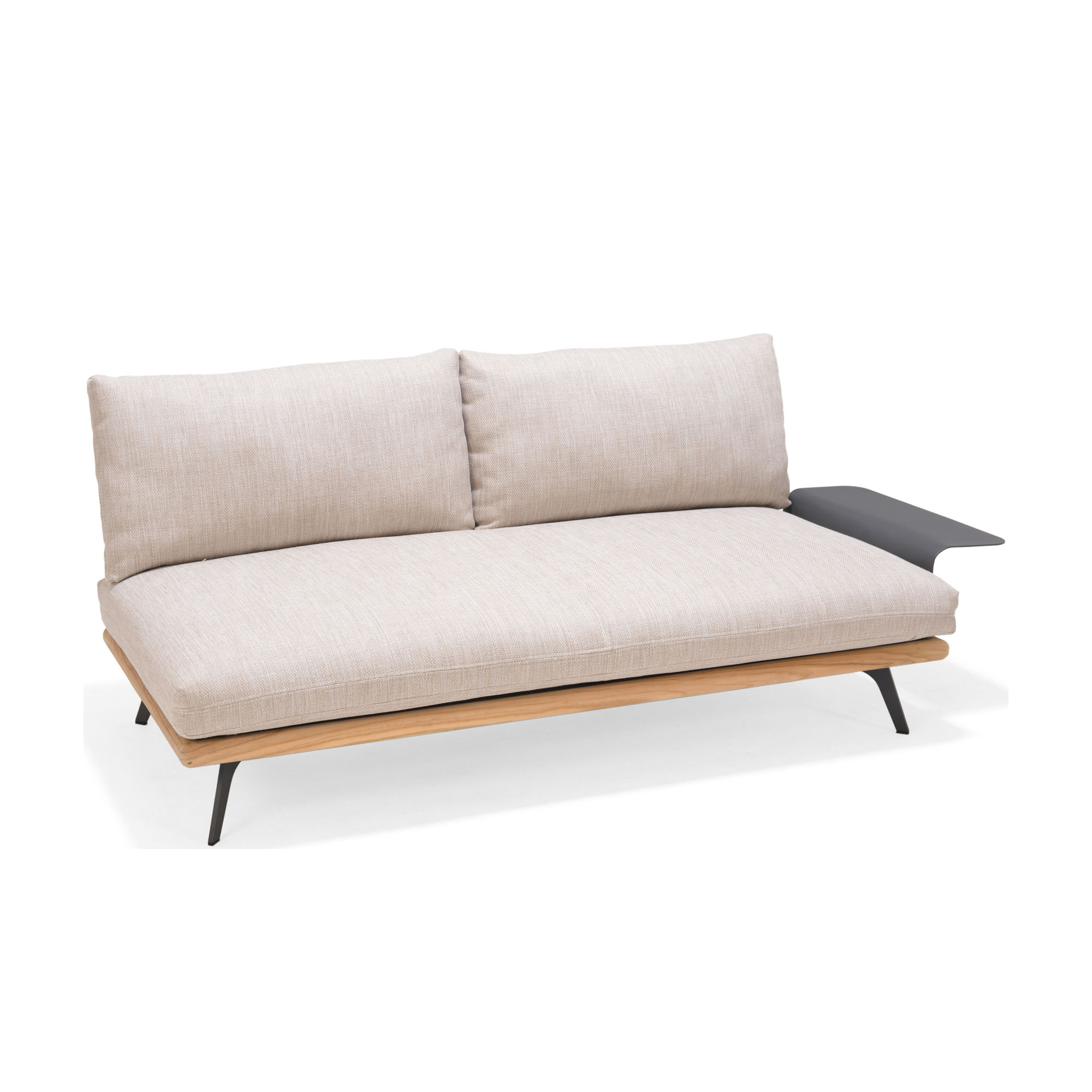 Ecklounge Stahl, Aluminium, Teak inkl. Sitzkissen, Rückenkissen