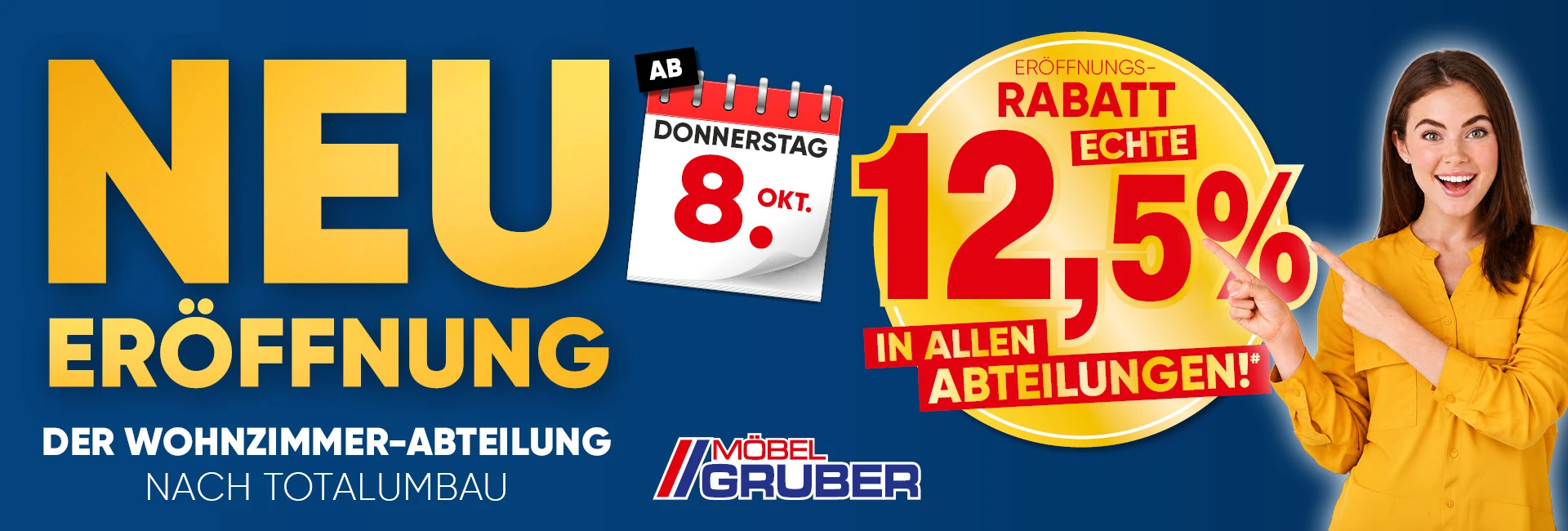 Große Neueröffnung der Wohnzimmer-Abteilung bei Möbel Gruber
