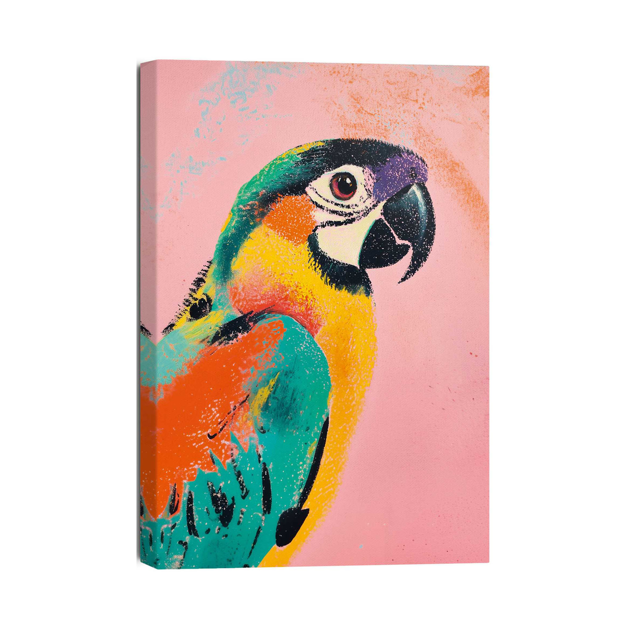 Frontansicht des Wandbilds „Coloured Bird“ in Mehrfarbig, Größe 20 × 30 cm; das vollständige Motiv ist zu sehen.