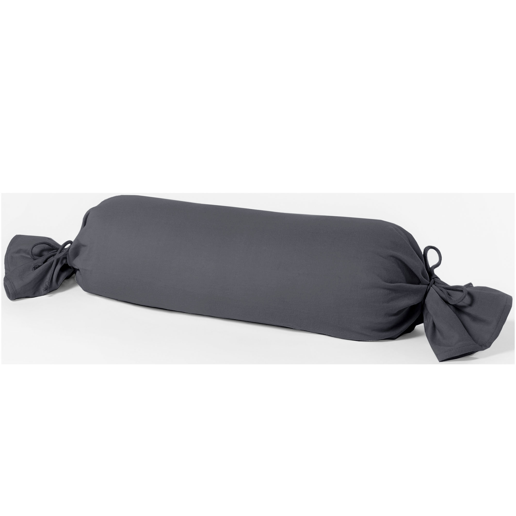 Kissenbezug für Nackenrolle anthrazit 100% Baumwolle 15 x 40