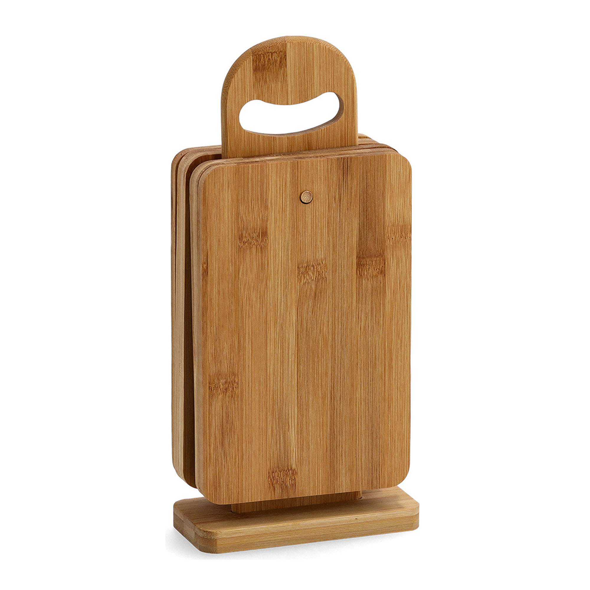 Weitere Produktansicht: Zeller Brettchenständer-Set 7tlg.; Farbe natur; Material Bambus; Ausführung: 7-tlg.; Maße ca. 15 × 7 × 32 cm.