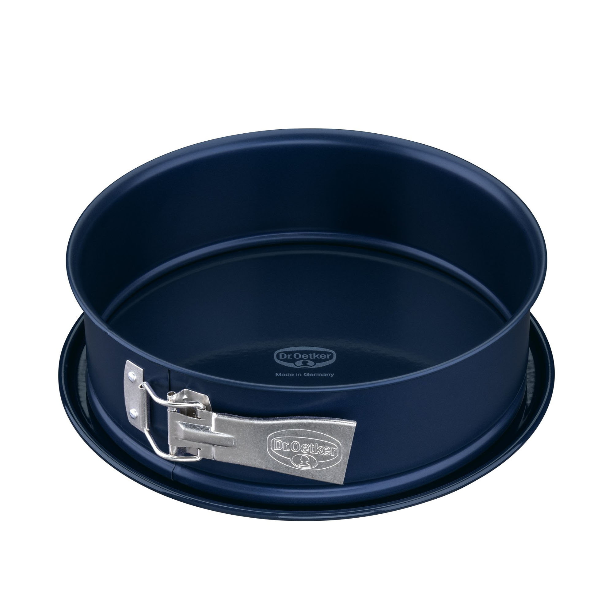 Runde Springform 24 cm aus Emaille mit Servierboden und Spannverschluss von Dr Oetker