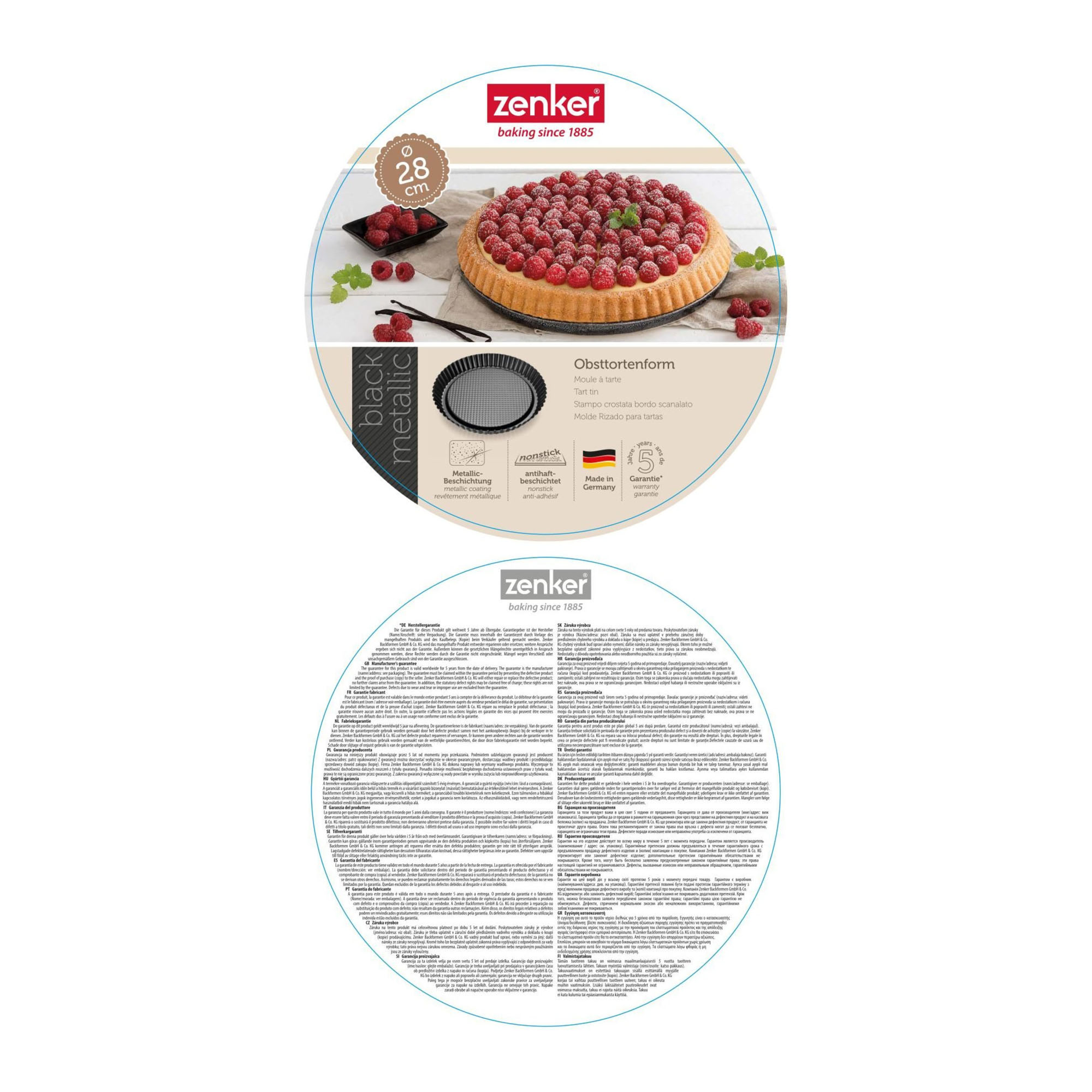 Rundes Verpackungsdesign der Obsttortenform 28 cm