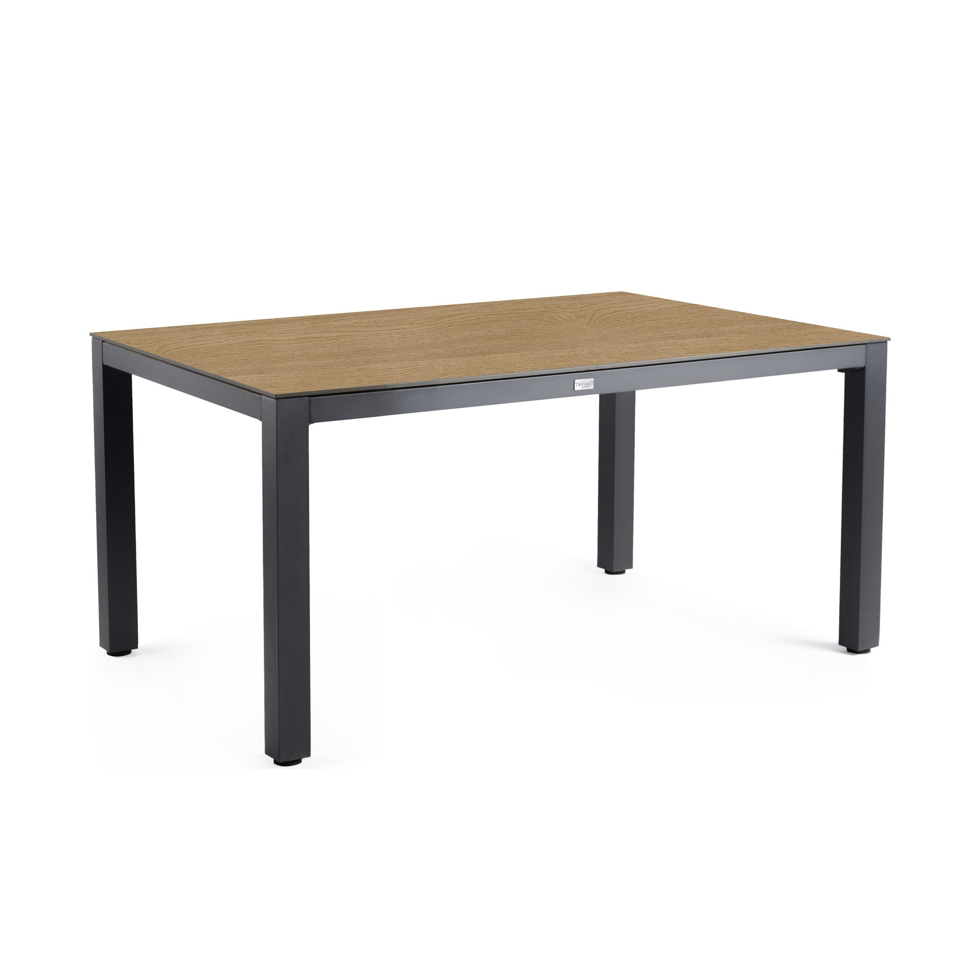 Gartentisch mit Gestell in Charcoal-Farbe und Tischplatte aus Trespa in Bergamo-Optik