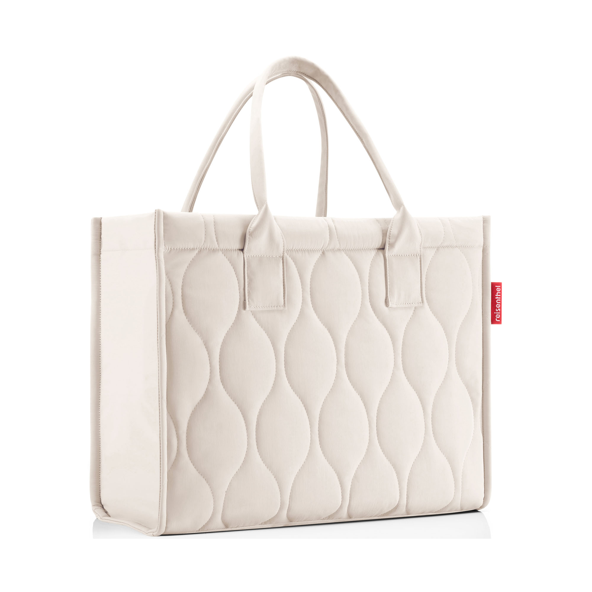 Shopper von Reisenthel, Modell Daily Shopper, in hellem Steinbeige mit Steppstruktur, frontal mit zwei kurzen Tragegriffen
