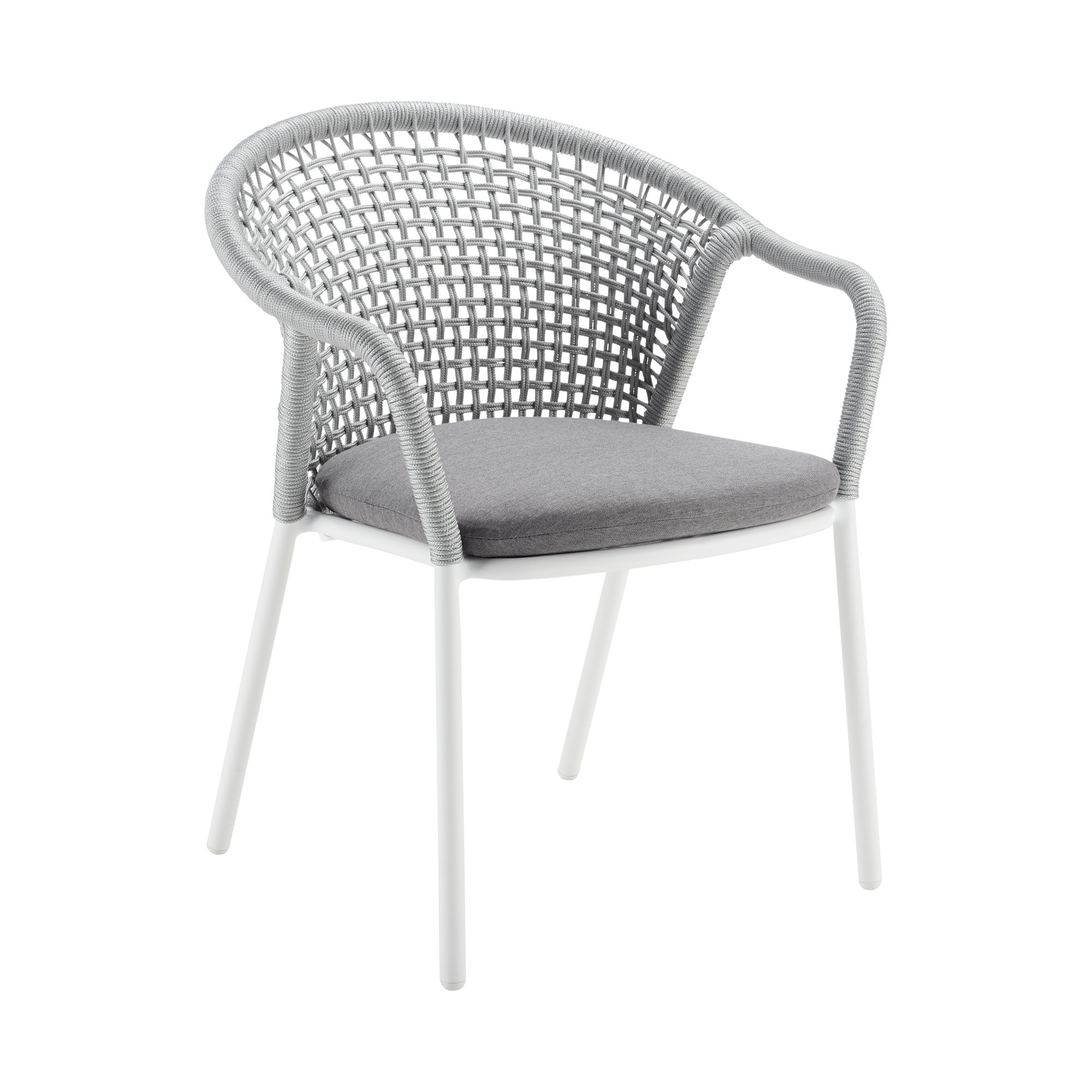 Stapelsessel Alu String-Flex white-grey / anthracite inkl. Sitzpolster