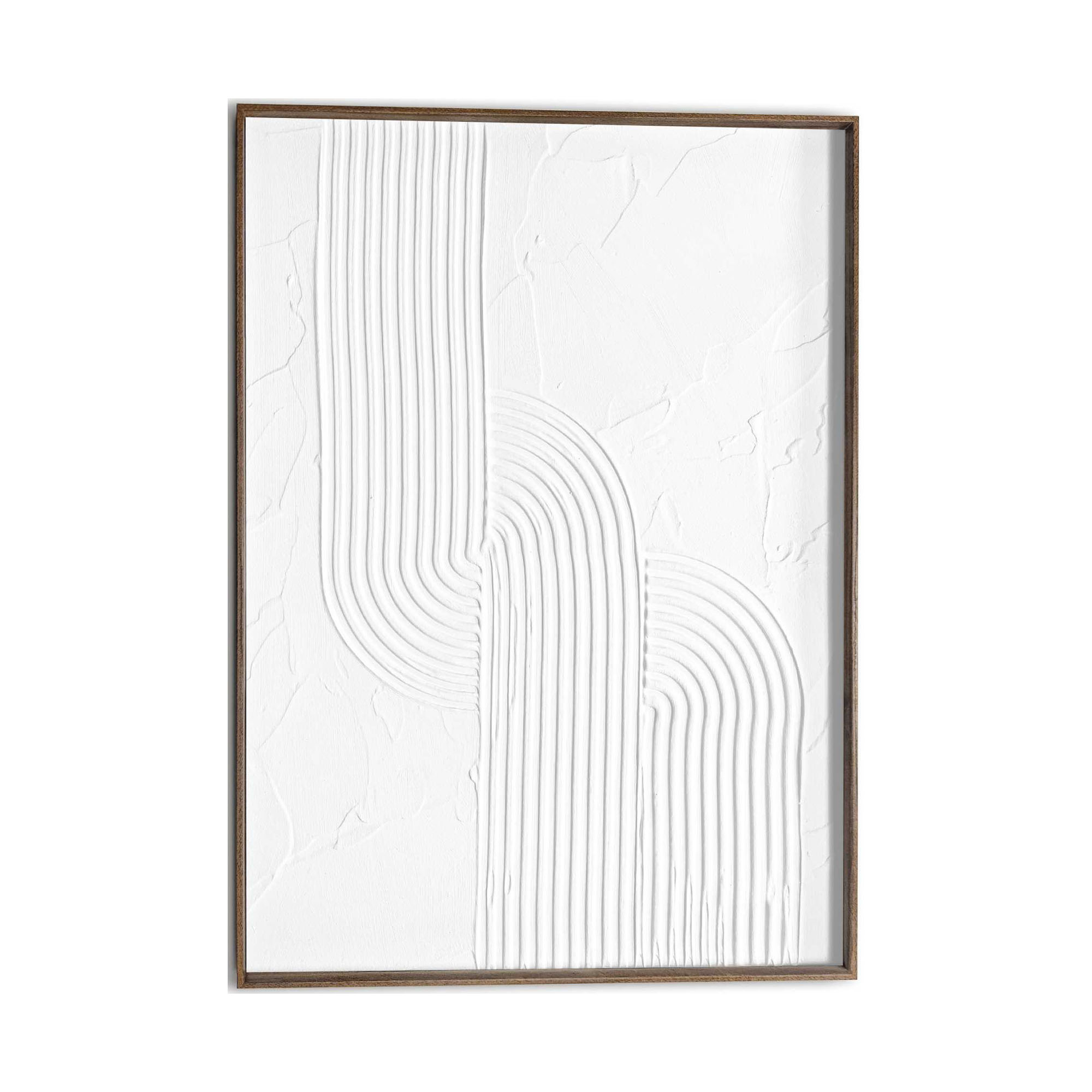 Frontansicht des Wandbilds „Knot“ in Weiß, Größe 50 × 70 cm; das vollständige Motiv ist zu sehen.