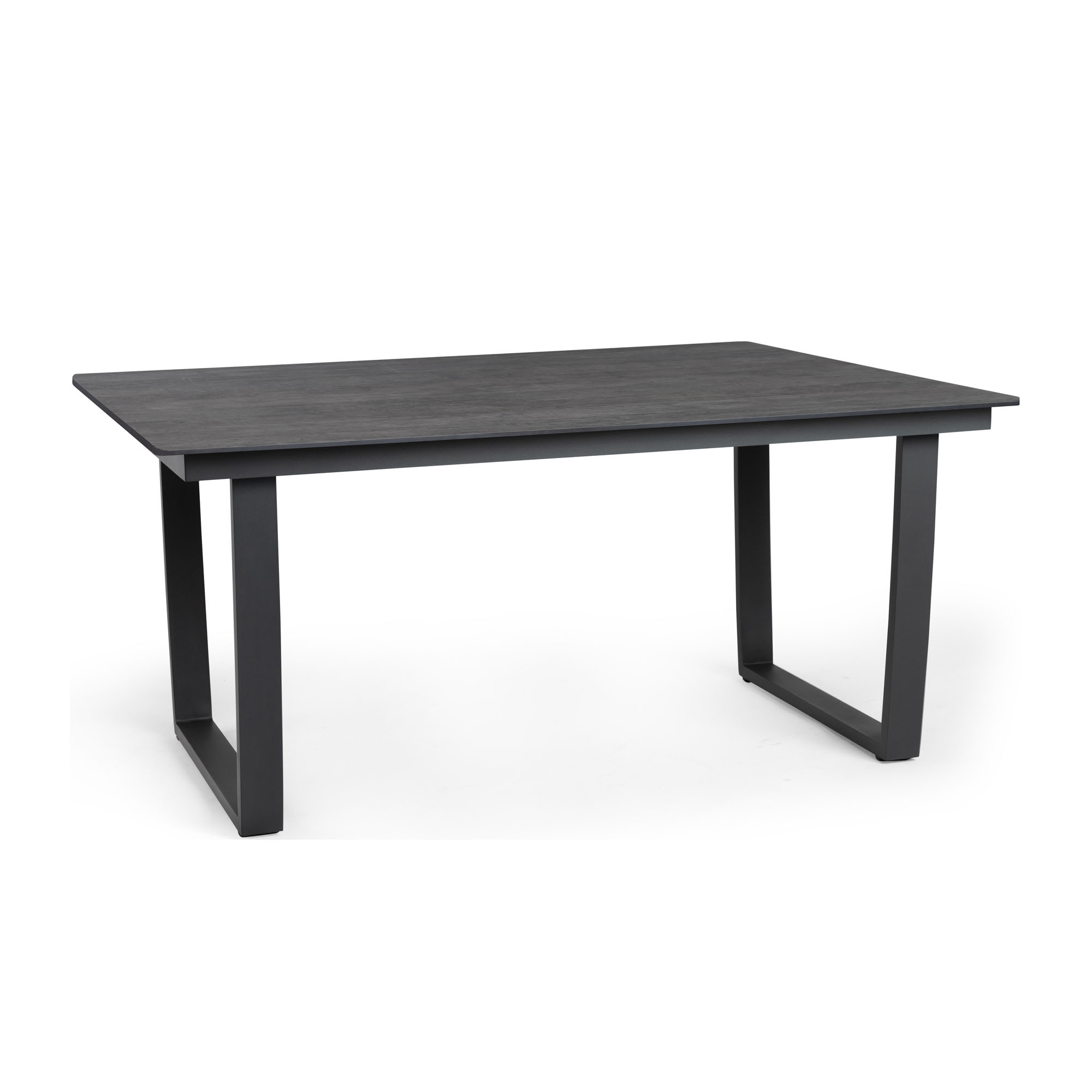 Lounge Dining Table mit Gestell in Charcoal-Farbe und Tischplatte in Forest Grey