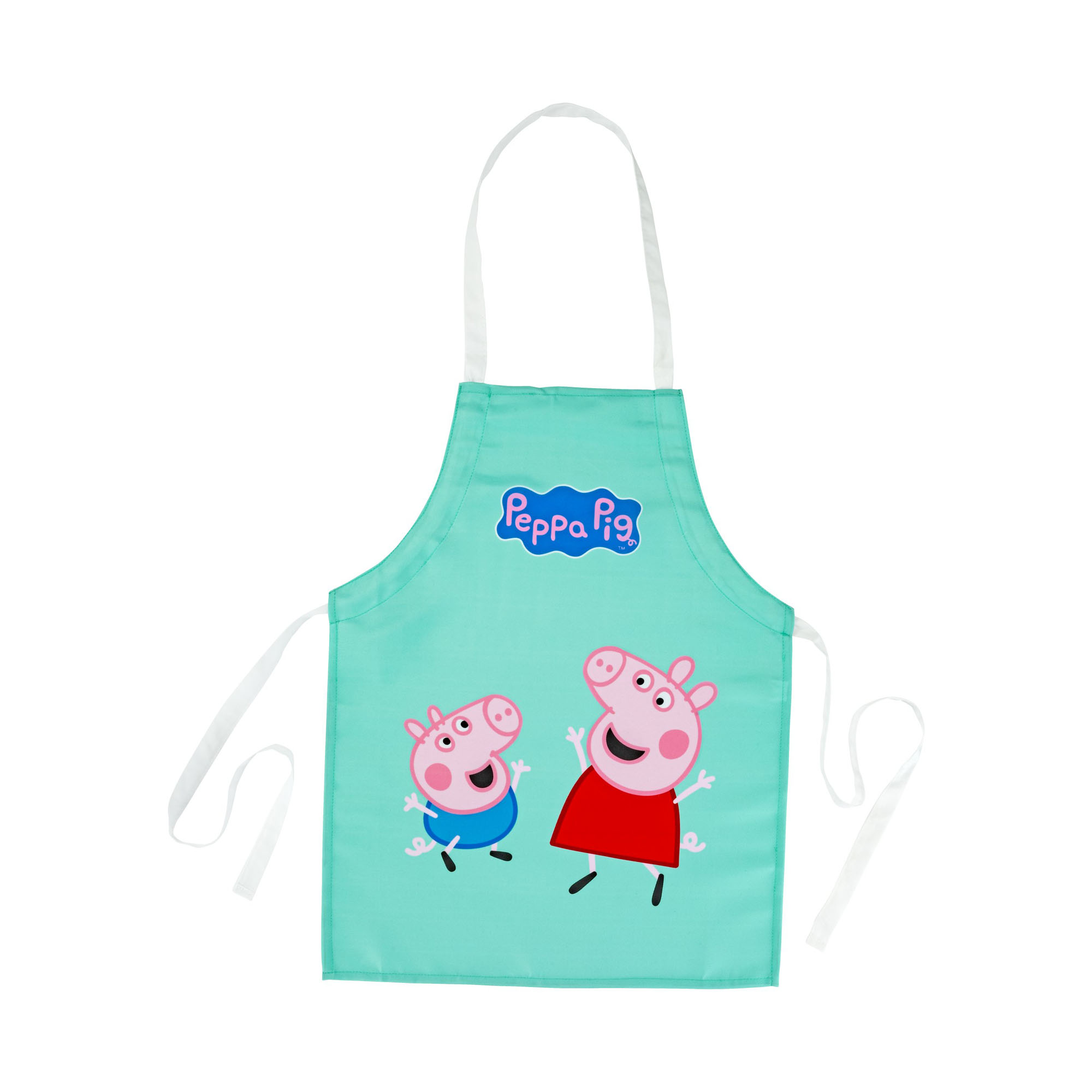 Kinder Backschürze in Türkis mit Peppa Pig und George Motiv