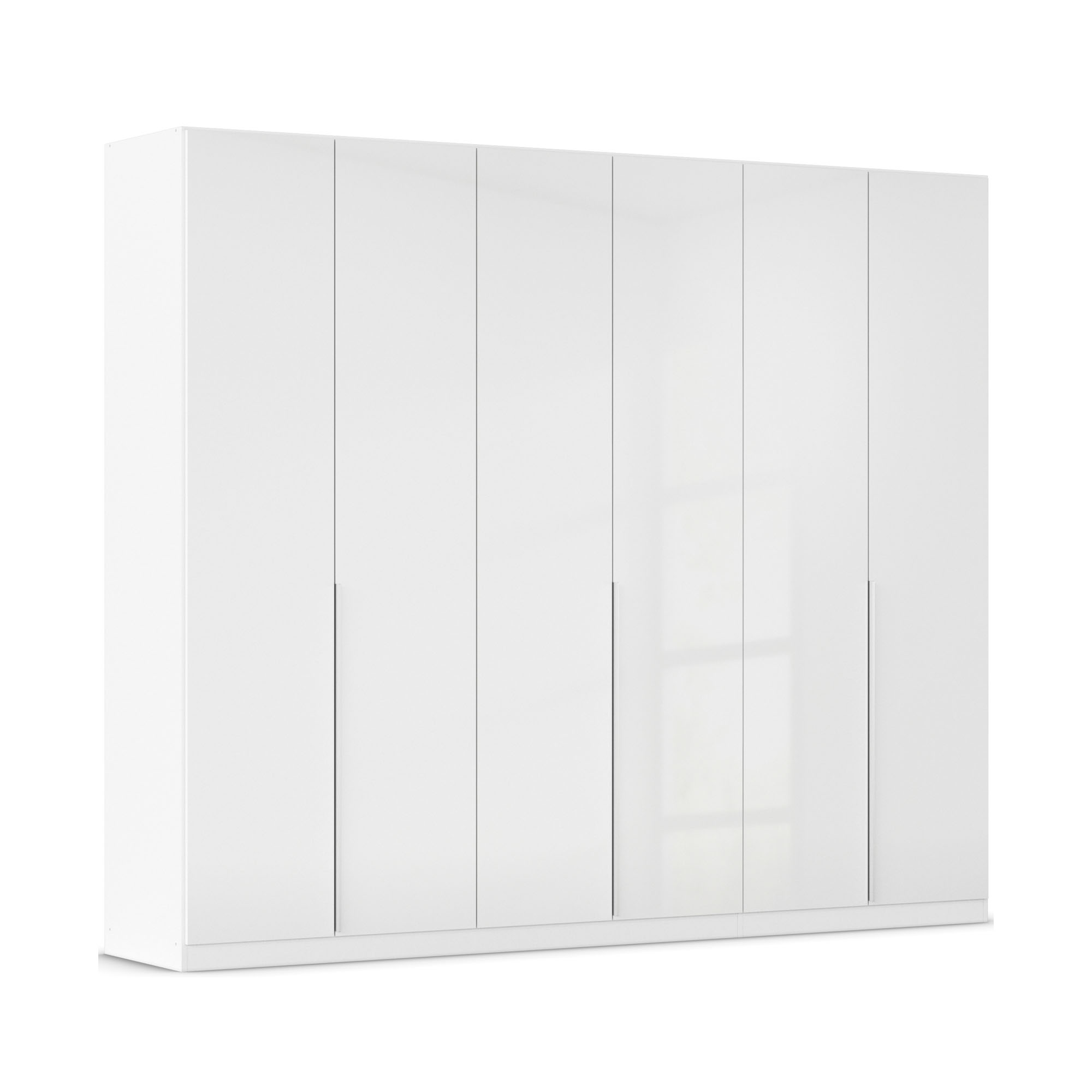 Drehtürenschrank 6-türig Hochglanz weiß