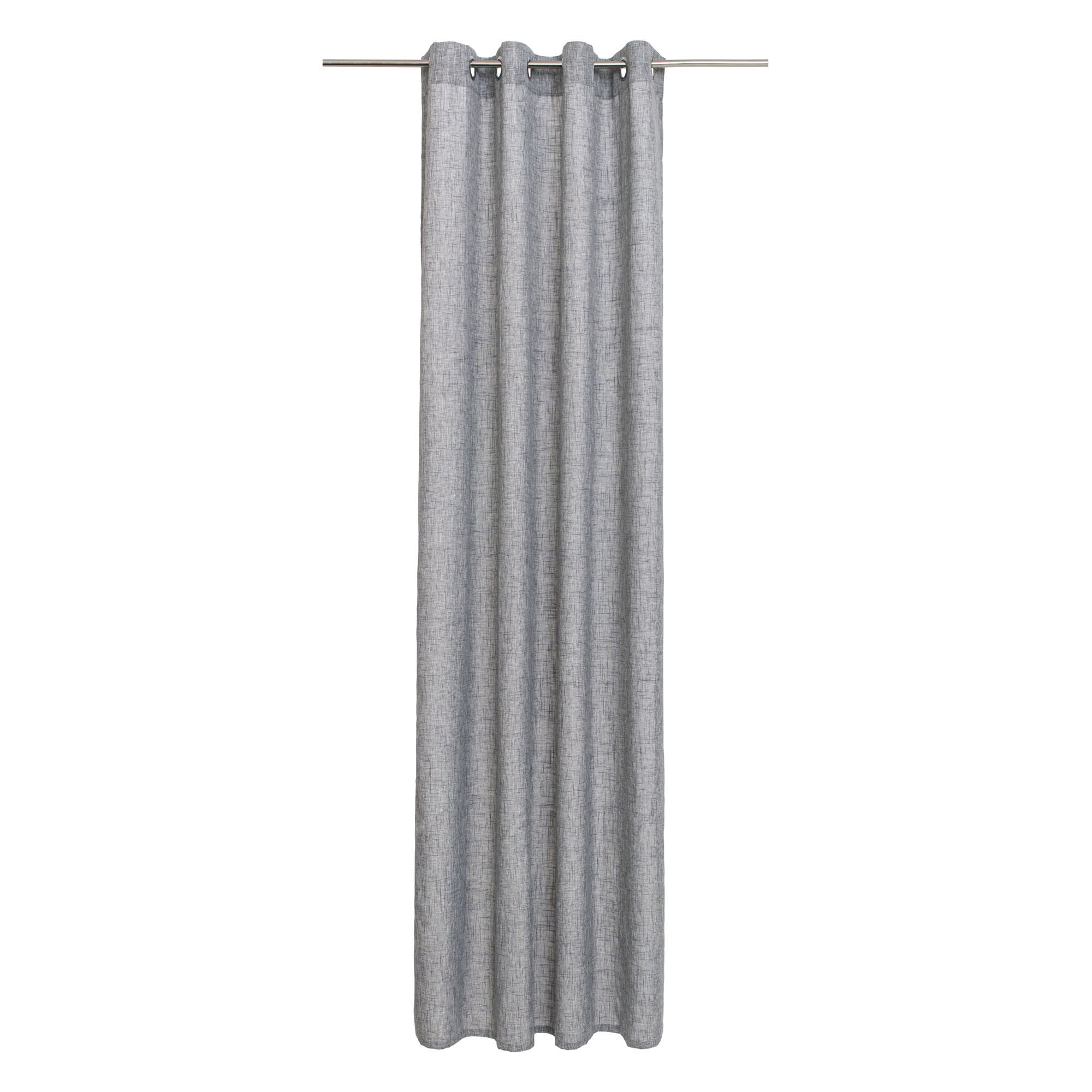 Ösenschal Modell Linea in Anthrazit, hängend dargestellt, ca. 140 × 245 cm.