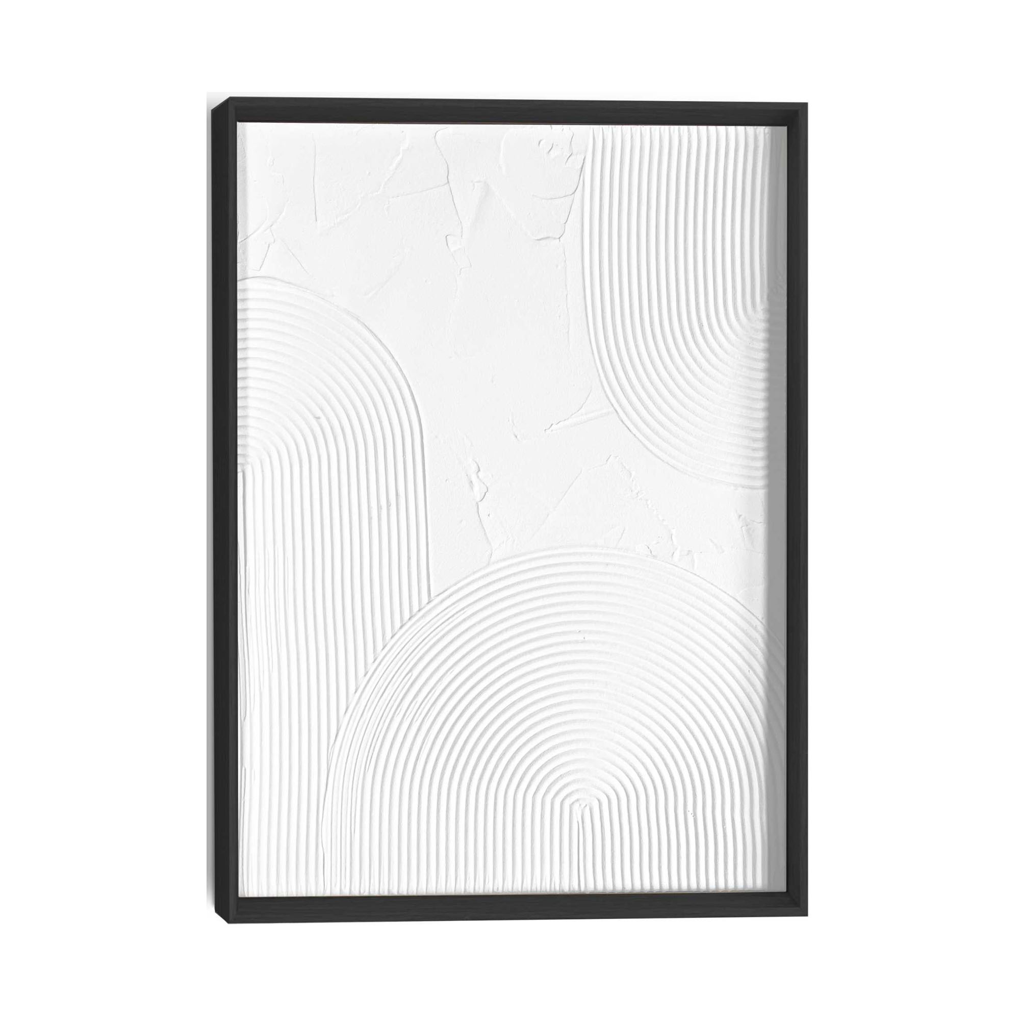 Frontansicht des Wandbilds „Thin Comb“ in Weiß, Größe 30 × 40 cm; das vollständige Motiv ist zu sehen.