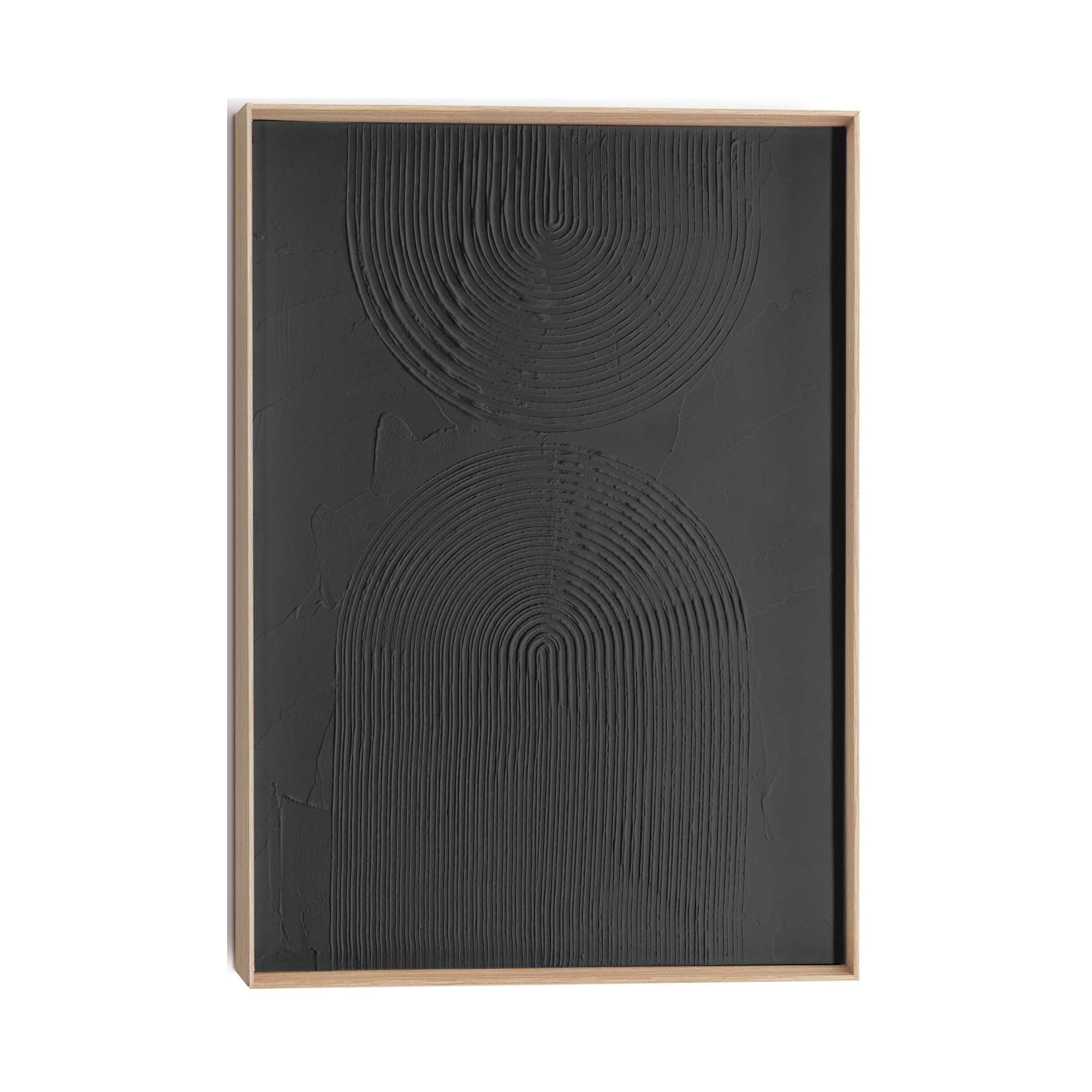Frontansicht des Wandbilds „Bows - Charcoal“ in Schwarz, Größe 50 × 70 cm; das vollständige Motiv ist zu sehen.