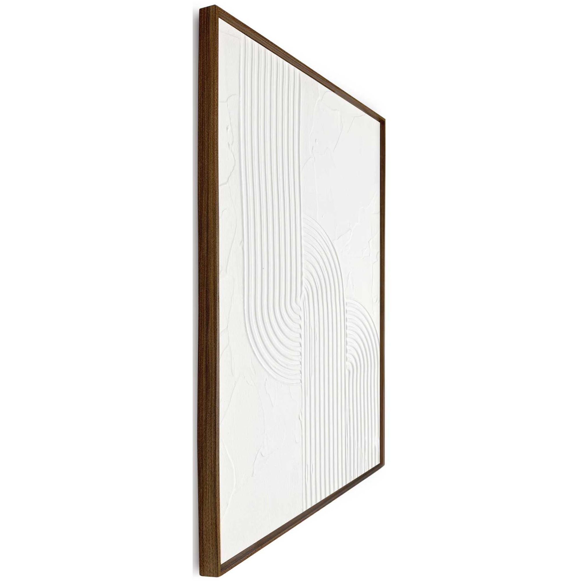 Seitliche Schrägansicht des Wandbilds „Knot“, 50 × 70 cm; Profil, Kante und Tiefe des Bildes sind erkennbar.