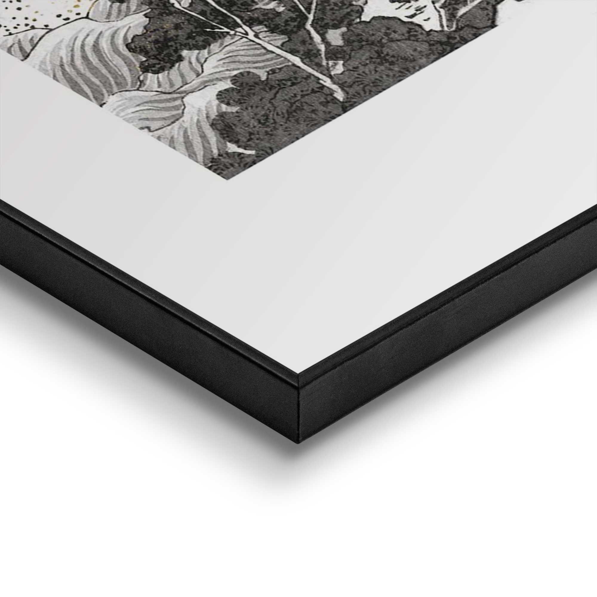 Detailaufnahme einer Ecke des Wandbilds „Hokusai Art“, 50 × 70 cm; Oberfläche, Kante und Materialstärke sind sichtbar.