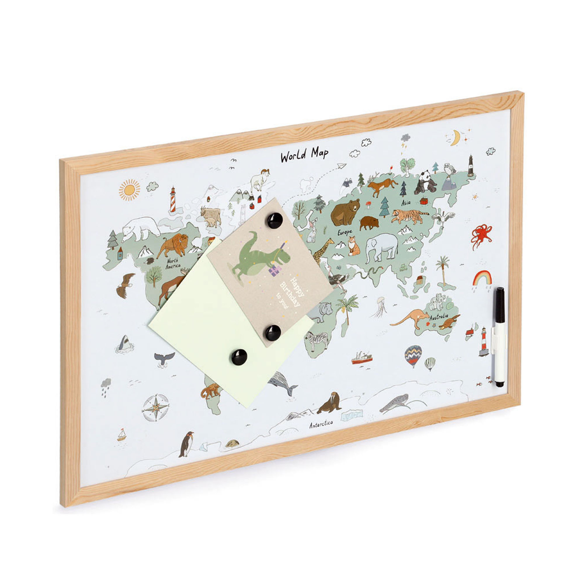Alternative Ansicht: Zeller Magnet-/Schreibtafel; Farbe natur; Material Metall/Kiefer; Maße ca. 60 × 40 cm.