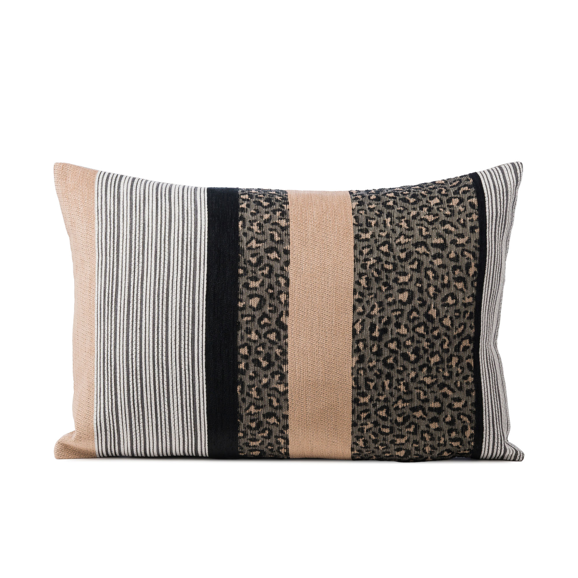 Rechteckige Kissenhülle Modell Leona in Taupe, ca. 40 × 60 cm.