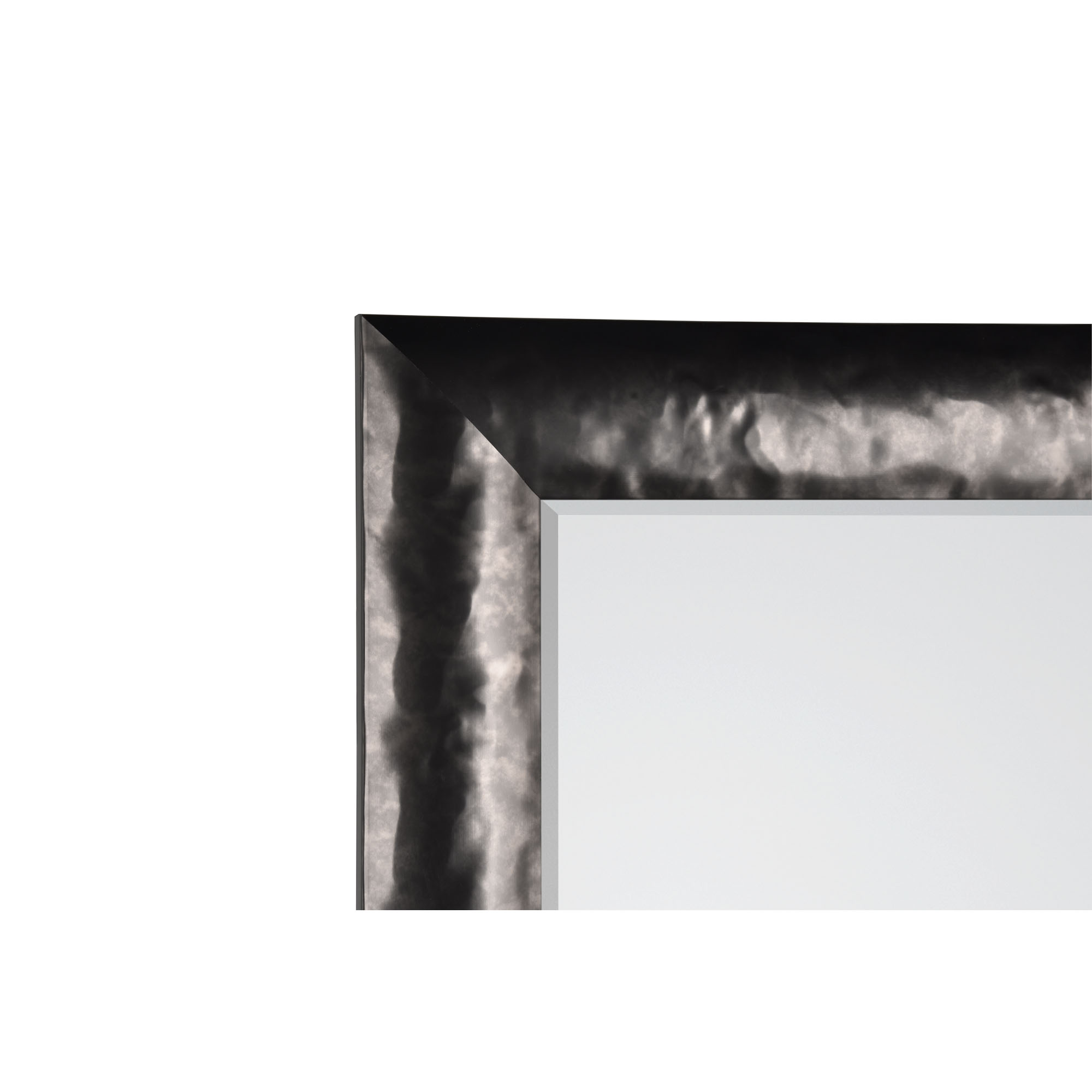 Rahmenspiegel Elli in Schwarz, als Nahaufnahme von Rahmen und Spiegelkante; Maße ca. 70 x 170 x 2,7 cm.