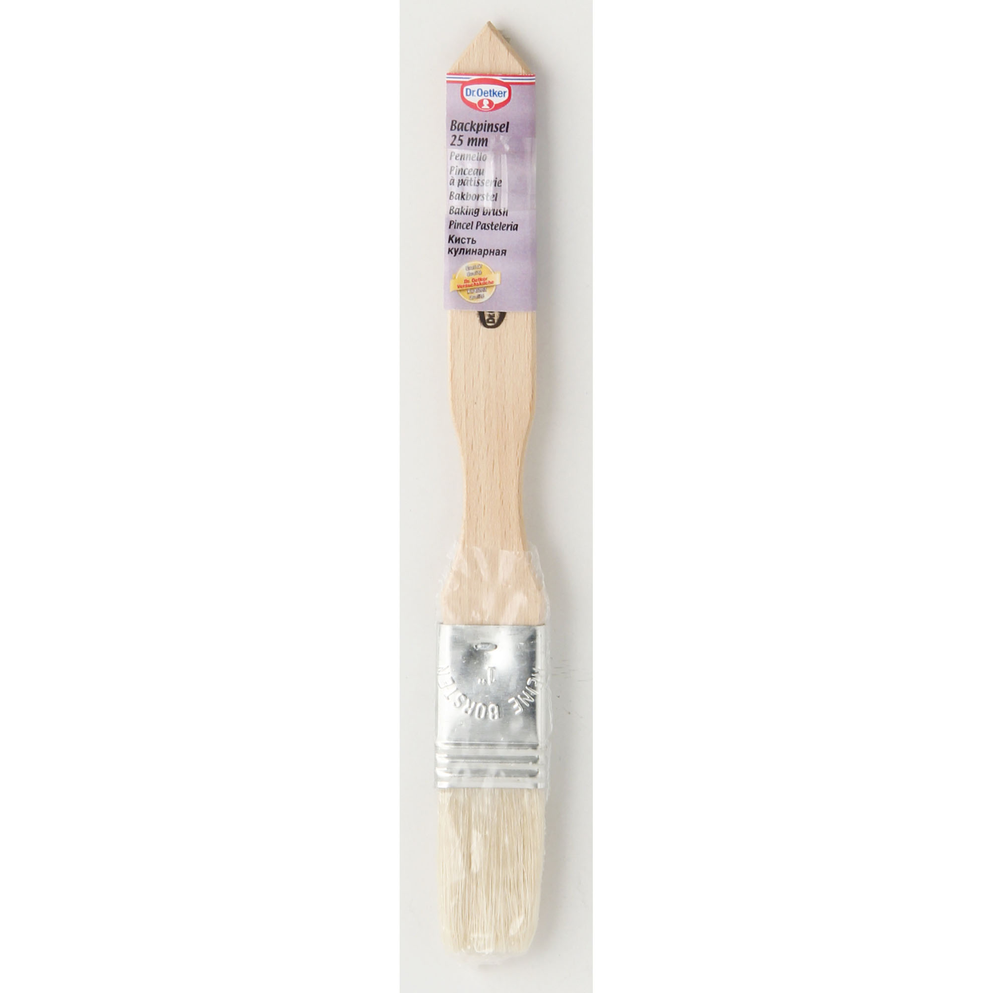 Verpackter Backpinsel von Dr Oetker mit Holzgriff und 25 mm breiten Borsten
