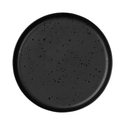Draufsicht auf Brotteller der Serie Coppa, Farbe Schwarz matt; Rand und Innenfläche sind erkennbar.
