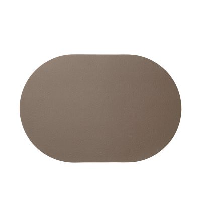 Tischset oval der Serie Relevo Placemats, Farbe Braun; oval ausgelegt, Oberflächenstruktur sichtbar.