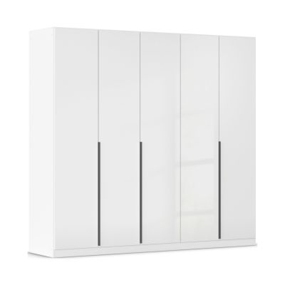 Drehtürenschrank 5-türig Hochglanz weiß
