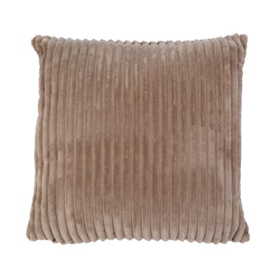 Quadratisches Komplettkissen Modell Cord in Taupe, ca. 50 × 50 cm.