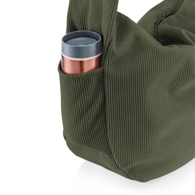 Olivgrüne Reisenthel Schultertasche mit praktischem Außenfach für Trinkflaschen