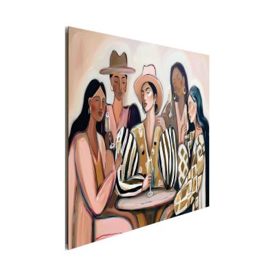 Seitliche Schrägansicht des Wandbilds „Party People“, 60 × 90 cm; Profil, Kante und Tiefe des Bildes sind erkennbar.