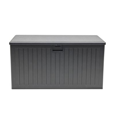 Rechteckige Aufbewahrungsbox mit geschlossenem Deckel von vorne
