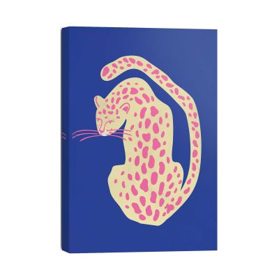 Frontansicht des Wandbilds „Blue Pink Cat“ in Blau, Größe 20 × 30 cm; das vollständige Motiv ist zu sehen.