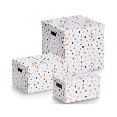 Alternative Ansicht: Zeller Aufbewahrungsbox "Dots"; Farbe bunt; Material recycelter Karton; Maße ca. 25 × 35 × 20 cm.