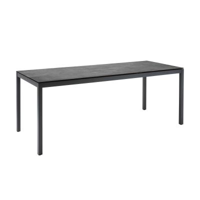 Tisch 200  x 100 cm Alu anthracite / HPL 3D Standard - volcano grey 200x100 cm
