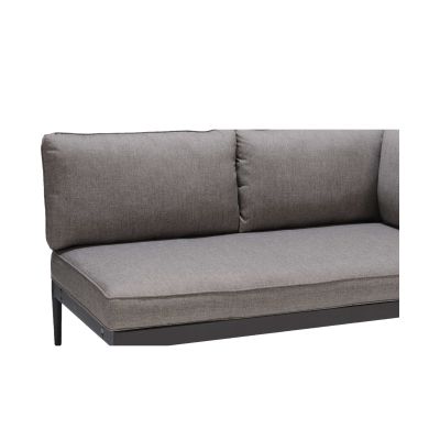 Detailansicht der Rückenpolster und Sitzfläche eines Garten Sofas auf weißem Hintergrund