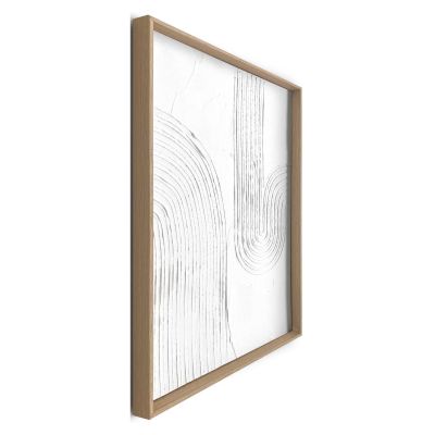 Seitliche Schrägansicht des Wandbilds „Sharp“, 30 × 40 cm; Profil, Kante und Tiefe des Bildes sind erkennbar.