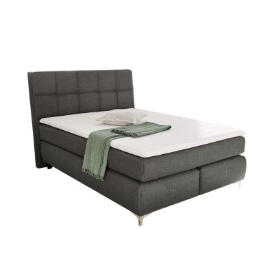 Boxspringbett mit Liegefläche 140×200 cm in Grau
