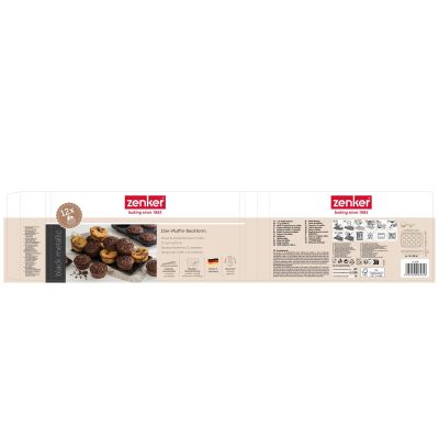 Ausgebreitete Verpackung der 12er Muffinbackform