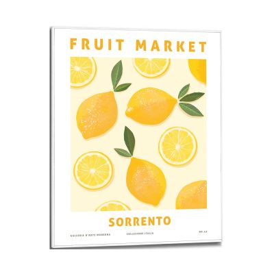 Frontansicht des Wandbilds „Sorrento Lemons“ in Gelb, Größe 40 × 50 cm; das vollständige Motiv ist zu sehen.