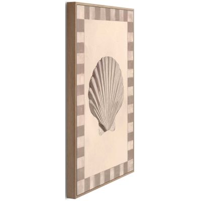 Seitliche Schrägansicht des Wandbilds „Beautiful Shell“, 20 × 30 cm; Profil, Kante und Tiefe des Bildes sind erkennbar.