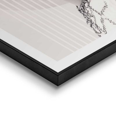 Detailaufnahme einer Ecke des Wandbilds „Graphic Female“, 40 × 50 cm; Oberfläche, Kante und Materialstärke sind sichtbar.