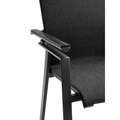Verstellsessel Alu anthracite mit Alu Armlehnen Onlay black / softex coal