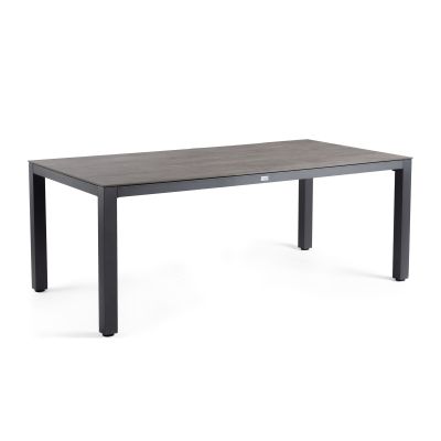 Gartentisch mit Gestell in Charcoal-Farbe und Tischplatte in Forest-Optik