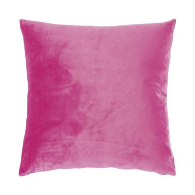 Kissenhülle Smooth in Neonpink, 40 × 40 cm, frontal freigestellt mit einfarbiger samtig wirkender Oberfläche.