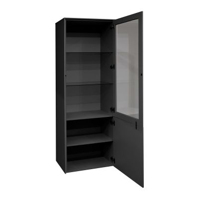 Standvitrine rechts anthrazit matt lack NB / glas anthrazit glanz 61x179x42 cm