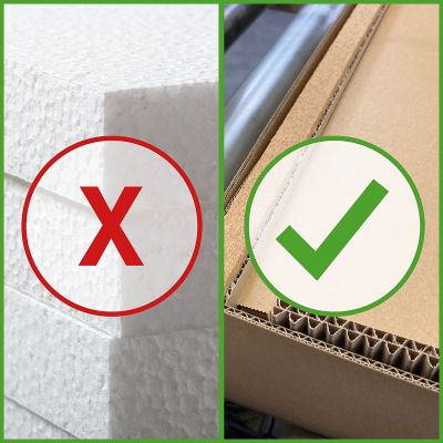 Umweltfreundlich verpackt – ganz ohne Styropor.