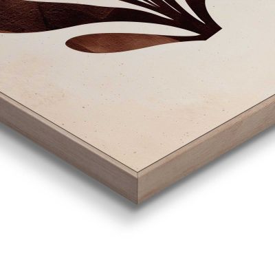 Detailaufnahme einer Ecke des Wandbilds „Organics“, 20 × 30 cm; Oberfläche, Kante und Materialstärke sind sichtbar.