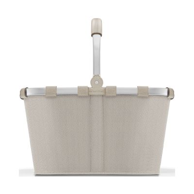 Reisenthel Carrybag in Beige mit stabilem Griff und feinem Fischgrätdesign