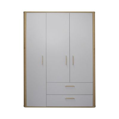 Kleiderschrank asteiche / kreidegrau matt lack NB 138x189x51 cm
