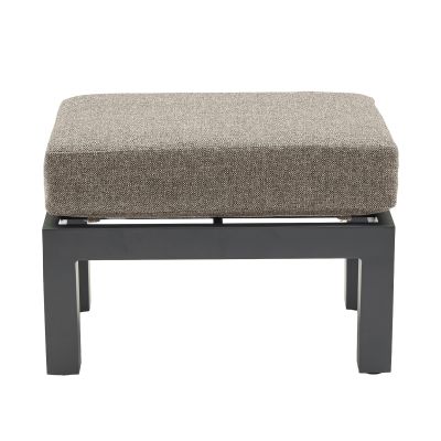 Hocker mit gepolsterter Sitzfläche und vier Standfüßen, Ansicht von vorne